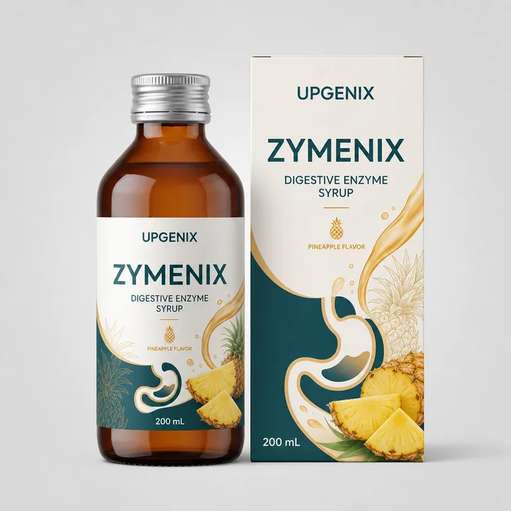 ZYMENIX Packaging for UPGENIX - AI-generated packaging design concept