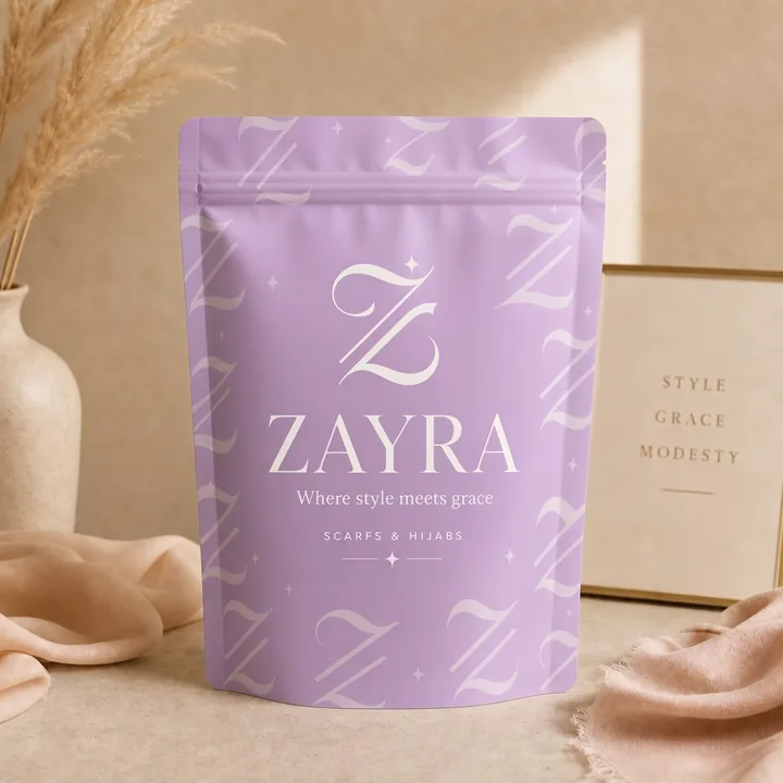 Scarfs And Hijabs Packaging for ZAYRA - AI-generated packaging design concept
