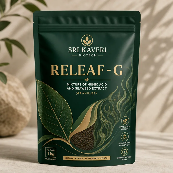 RELEAF - G Packaging for SRI KAVERI BIOTECH - AI-generated packaging design concept