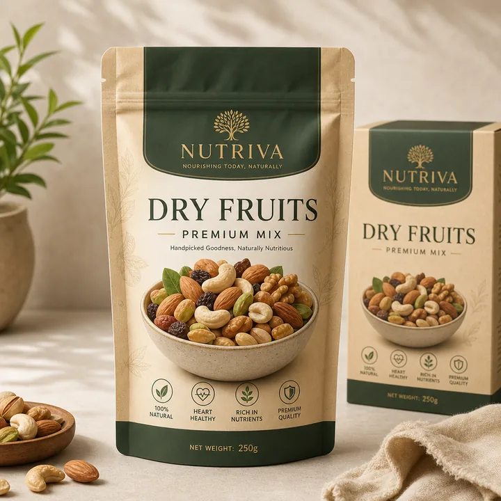 Dry Fruits Packaging Design - AI-generated packaging design concept