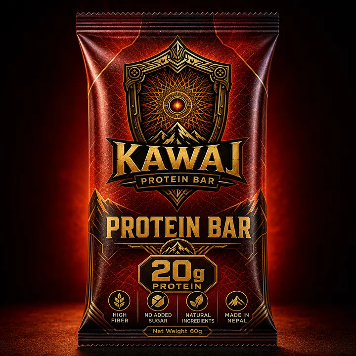 Protein Bar Packaging for KAWAJ Protein Bar - AI-generated packaging design concept