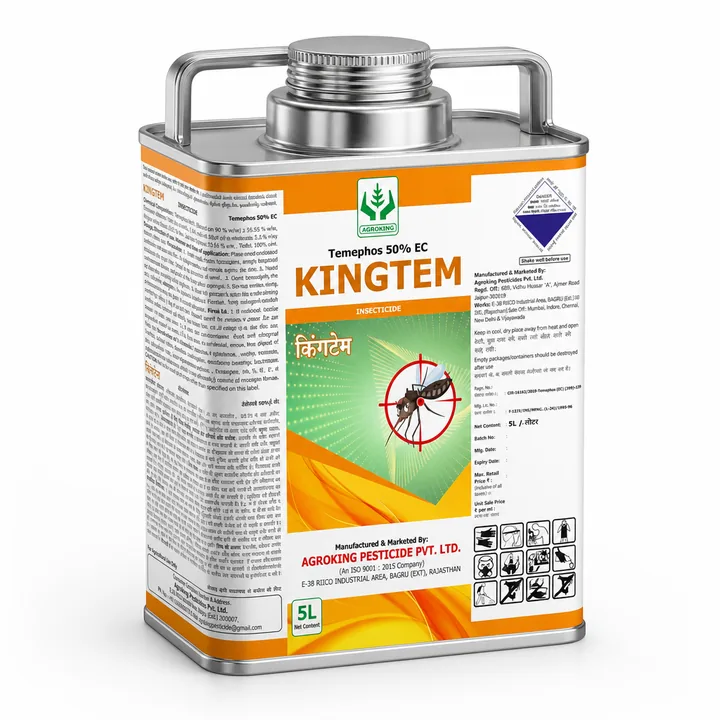 Temephos 50% EC Packaging for KINGTEM - AI-generated packaging design concept