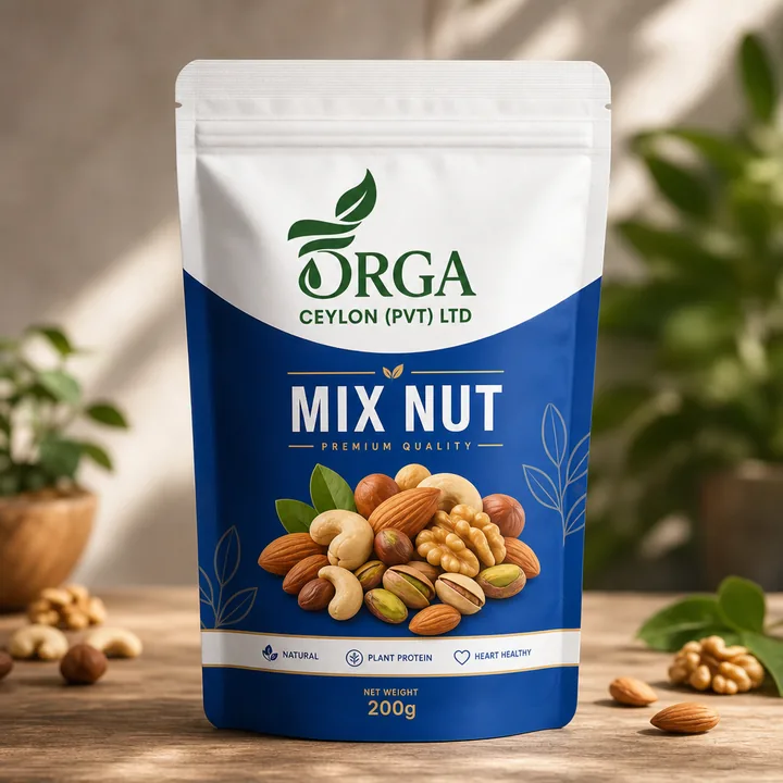 Mix Nut Packaging for Orga Ceylon #0097 - AI-generated packaging design concept