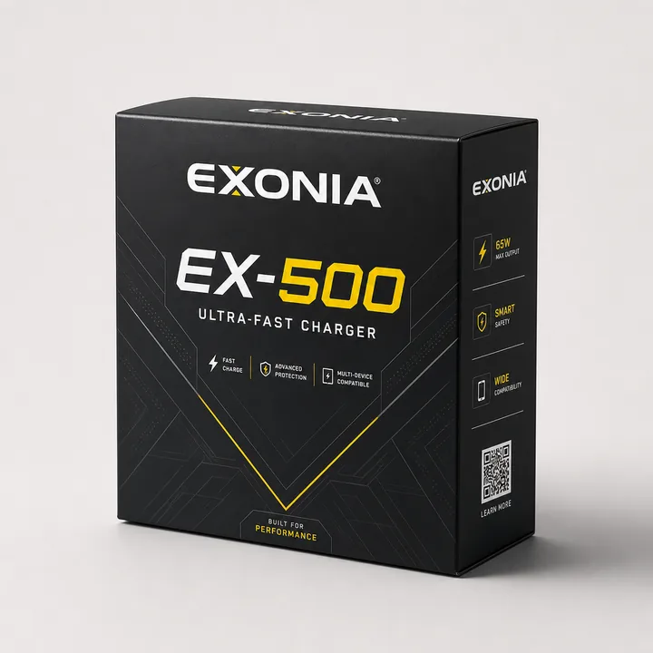 EXONIA Packaging Design - AI-generated packaging design concept