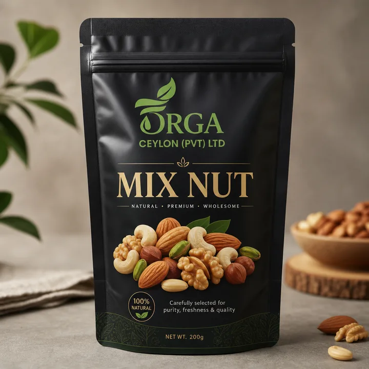 Mix Nut Packaging for Orga Ceylon #0136 - AI-generated packaging design concept
