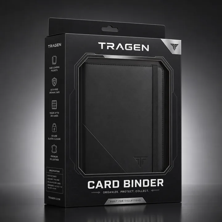 Card Binder Packaging for Tragen - AI-generated packaging design concept