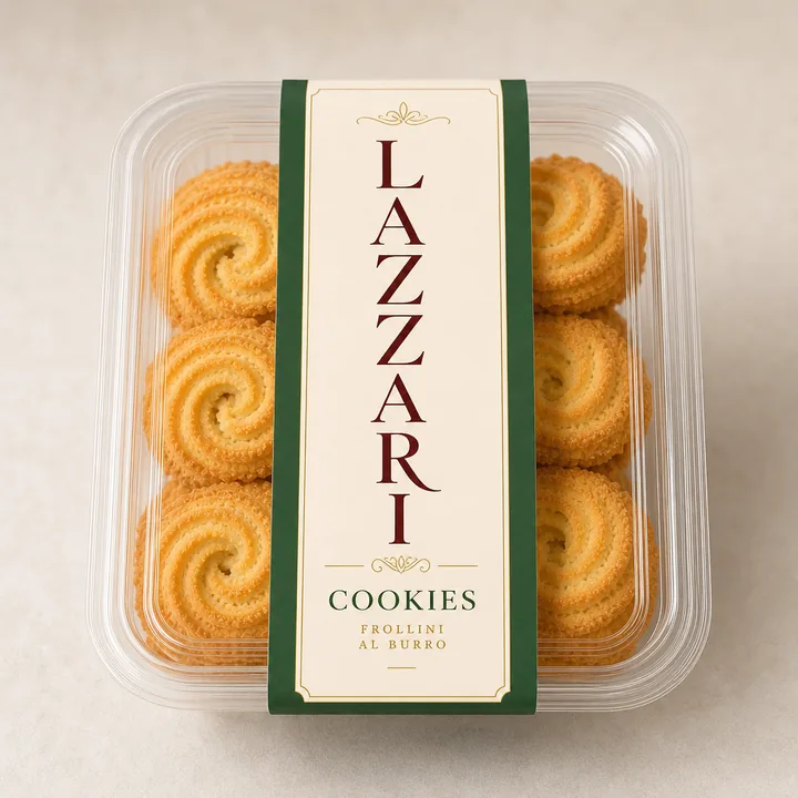Coockies Packaging for Lazzari - AI-generated packaging design concept