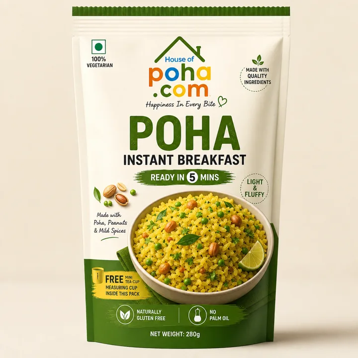 Poha Packaging for House Of Poha - AI-generated packaging design concept