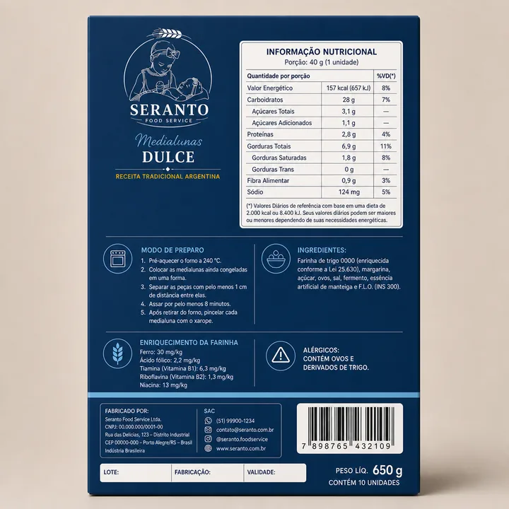 Medialunas Dulce Packaging for Seranto Food Service - AI-generated packaging design concept