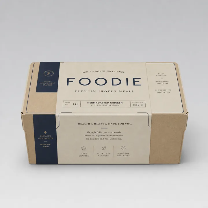 Frozen Meals Packaging for Foodie - AI-generated packaging design concept