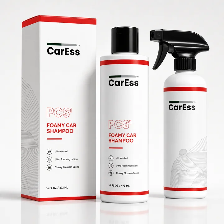 Car Detailing Products Packaging for CarEss #0256 - AI-generated packaging design concept