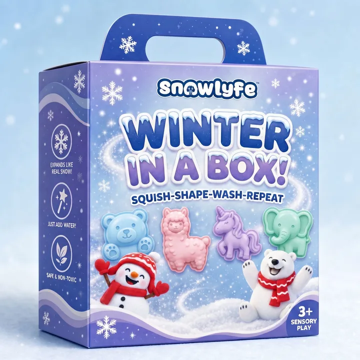 Magic Snow Packaging for Snowlyfe - AI-generated packaging design concept