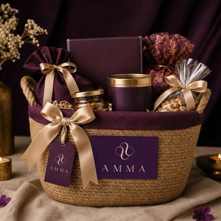 Hamper Packaging for Amma - AI-generated packaging design concept