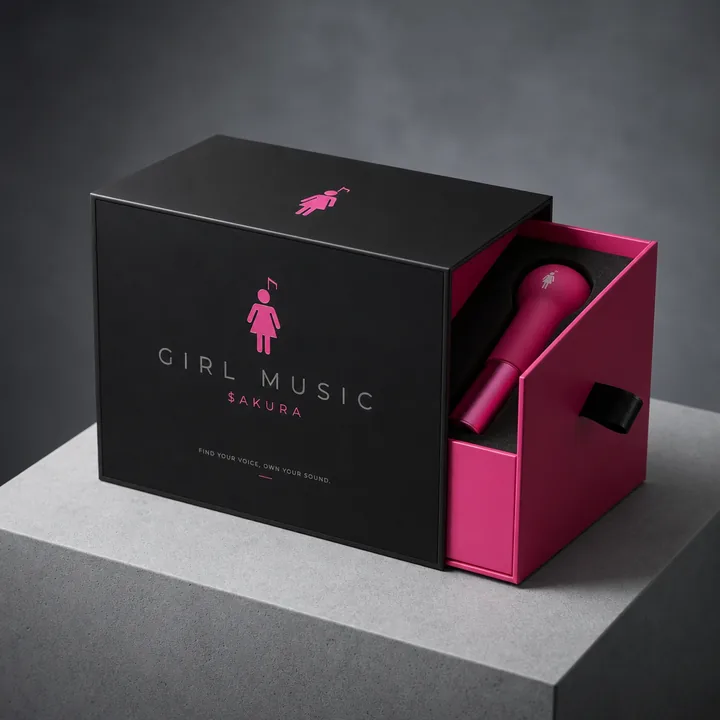 $AKURA Packaging for GIRL MUSIC - AI-generated packaging design concept