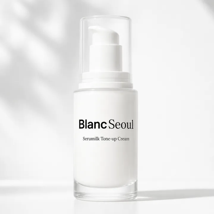 Serumilk Tone-up Cream Packaging for Blanc Seoul - AI-generated packaging design concept
