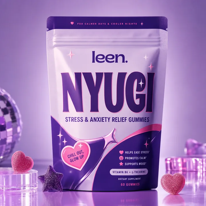 Stress & Anxiety Relief Gummies Packaging for Leen - AI-generated packaging design concept