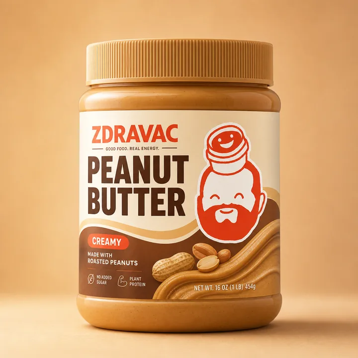 Peanut Butter Packaging for Zdravac - AI-generated packaging design concept