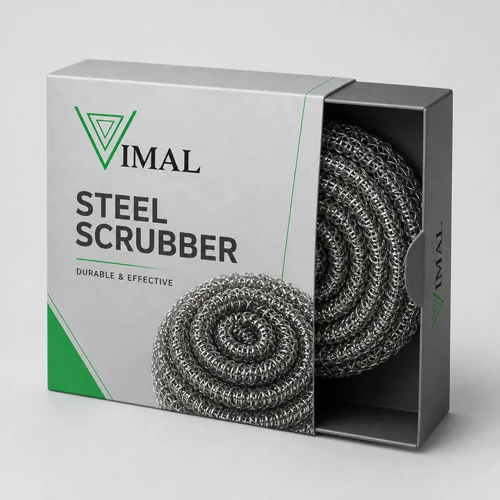 Steel Scrubber Packaging for Vimal - AI-generated packaging design concept