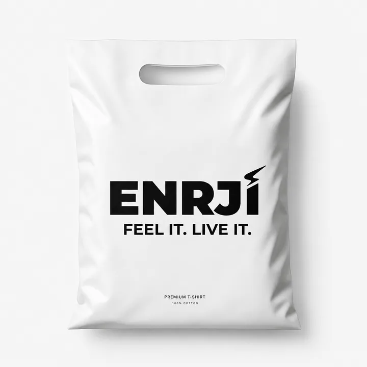 Tshirt Packaging for Enrji - AI-generated packaging design concept