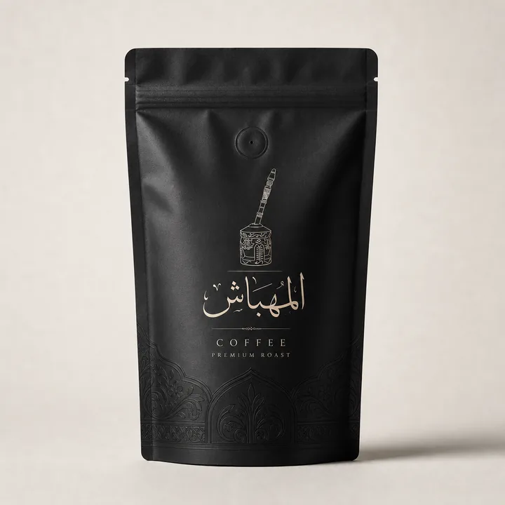 Coffee Bag With One Way Valve Packaging Design - AI-generated packaging design concept