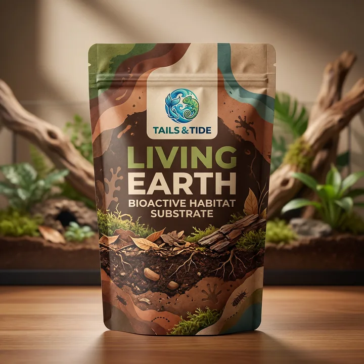Living Earth Packaging for Tails & Tide - AI-generated packaging design concept