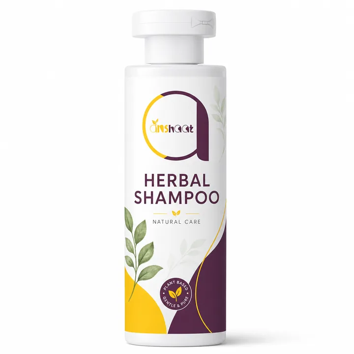 HERBAL SHAMPOO Packaging for ANSHAAT - AI-generated packaging design concept