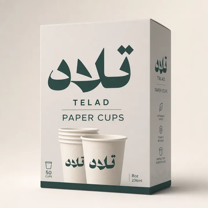 Paper Cup Packaging for Telad - AI-generated packaging design concept