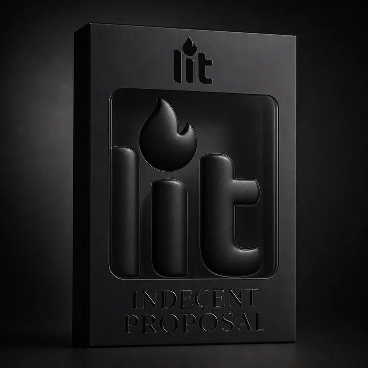 Indecent Proposal Packaging for Lit #0548 - AI-generated packaging design concept