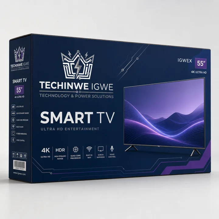 Smart Tv Packaging for IGWEX - AI-generated packaging design concept