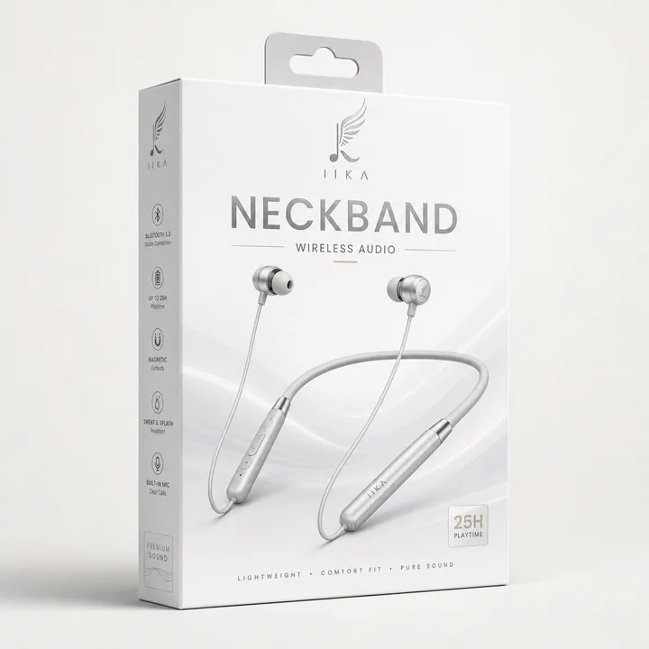 Neckband Packaging for IIKA - AI-generated packaging design concept
