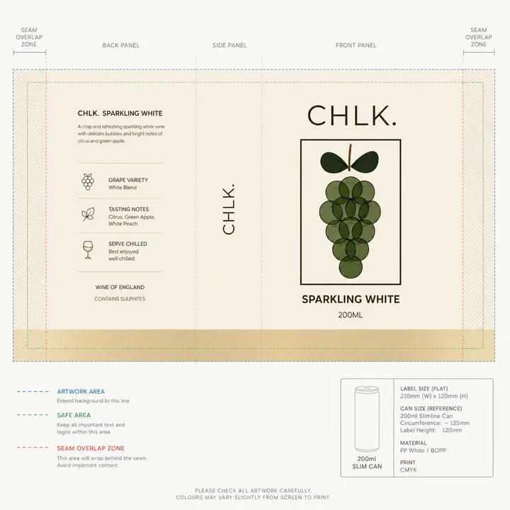 Canned Wine Packaging for CHLK. - AI-generated packaging design concept