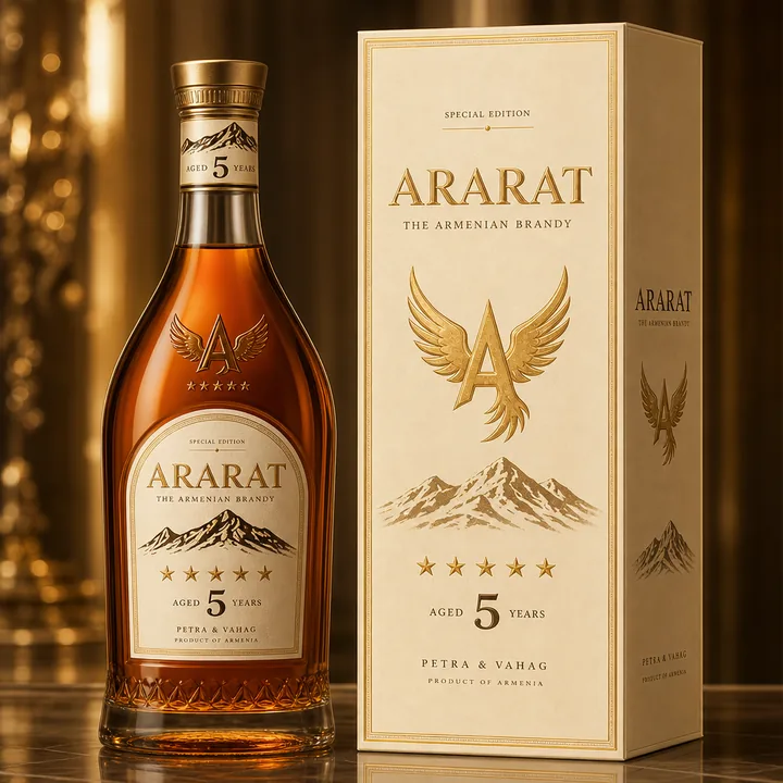 Wine Label Packaging for ARARAT - AI-generated packaging design concept