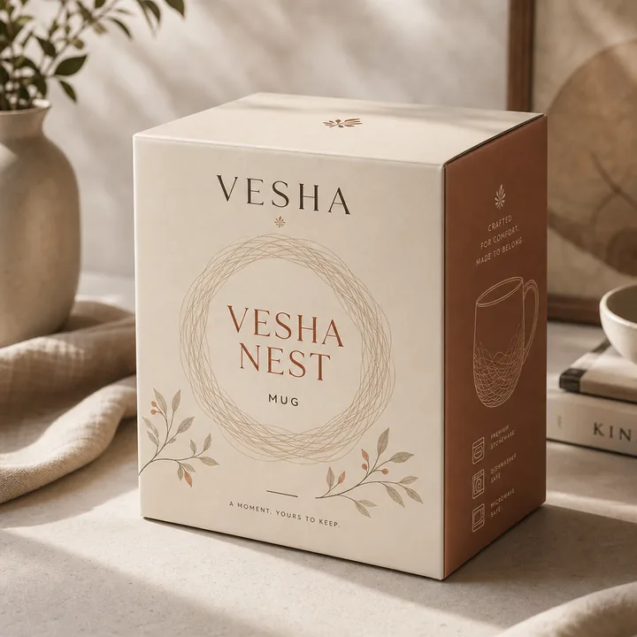 Vesha Nest Packaging for Vesha - AI-generated packaging design concept