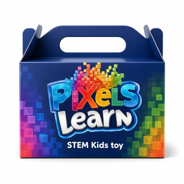 STEM Kids Toy Packaging for Pixels Learn - AI-generated packaging design concept
