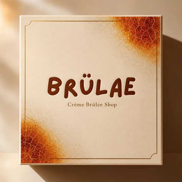 Creme Brulee Packaging for Brülae - AI-generated packaging design concept