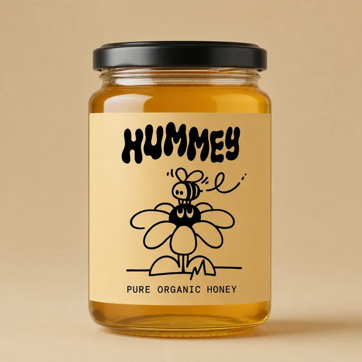 Honey Packaging for Hummey - AI-generated packaging design concept