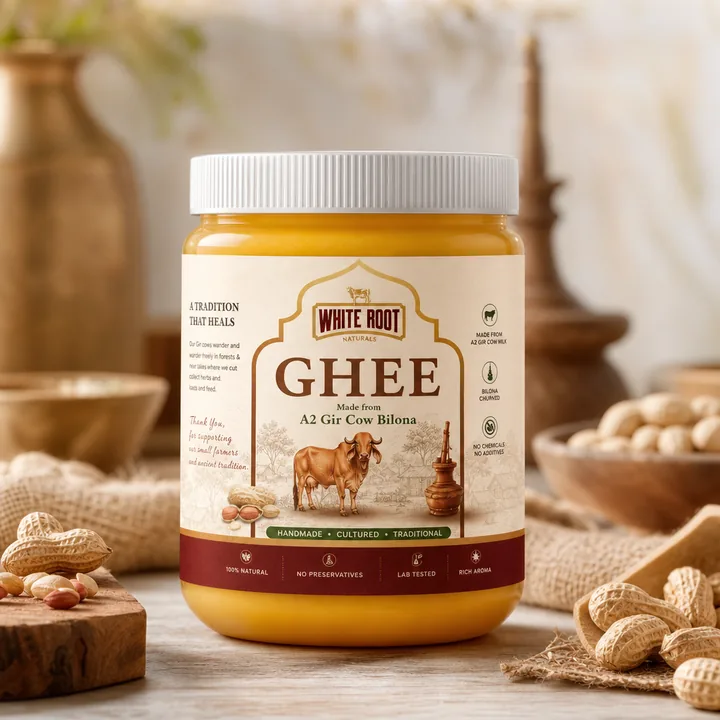 Ghee Packaging Design - AI-generated packaging design concept