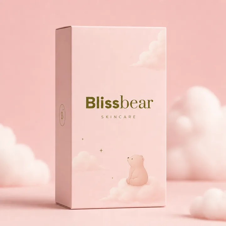 Skincare Packaging for Bliss Bear - AI-generated packaging design concept