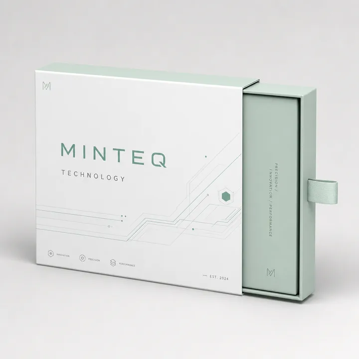 Technology Packaging for Minteq - AI-generated packaging design concept