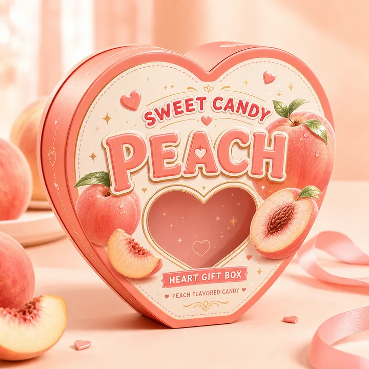Peach Packaging for Sweet Candy - AI-generated packaging design concept