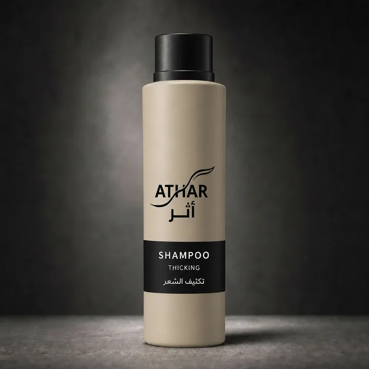 Shampoo Packaging for Athar - AI-generated packaging design concept