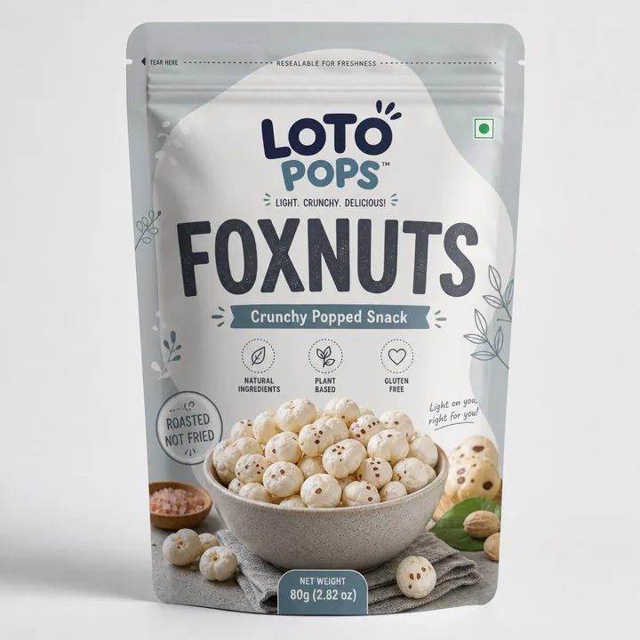 Foxnuts Packaging for Loto Pops - AI-generated packaging design concept