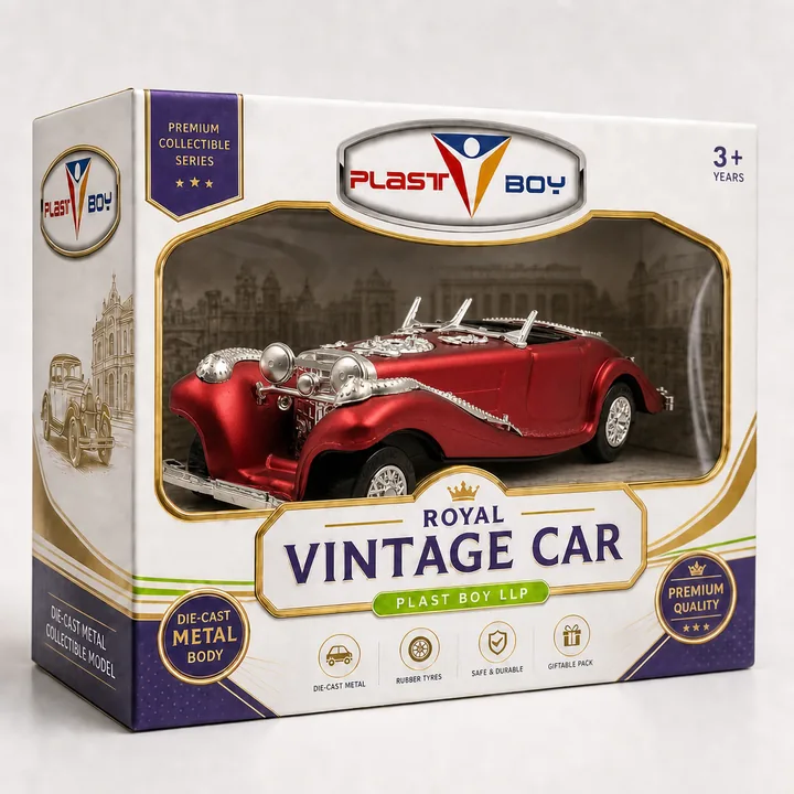 ROYAL VINTAGE CAR Packaging for Plast Boy LLP - AI-generated packaging design concept