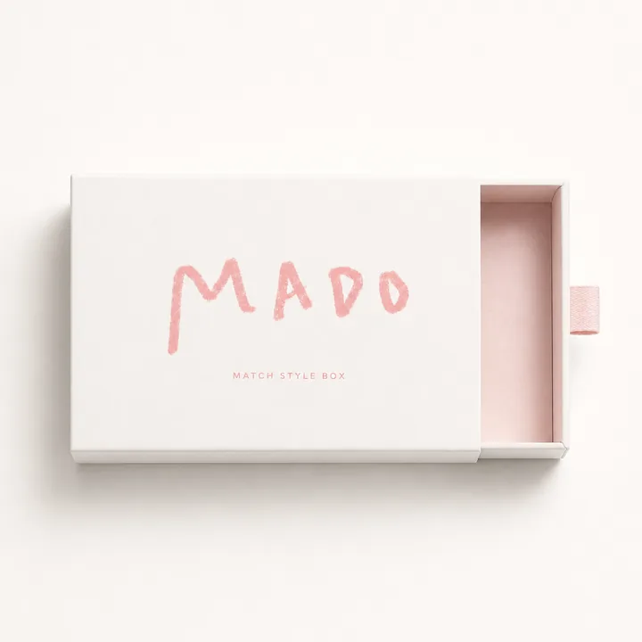 Match Style Box Packaging for MADO - AI-generated packaging design concept