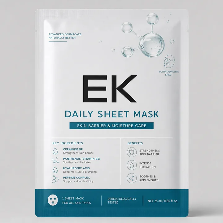 데일리 시트마스크 Packaging for EK - AI-generated packaging design concept