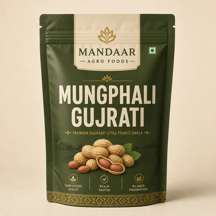 Mungphali Gujrati Packaging for Mandaar Agro Foods - AI-generated packaging design concept