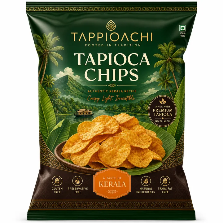 Tapioca Chips Packaging for Tappioachi - AI-generated packaging design concept