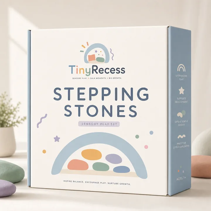 Stepping Stones Packaging for TinyRecess - AI-generated packaging design concept