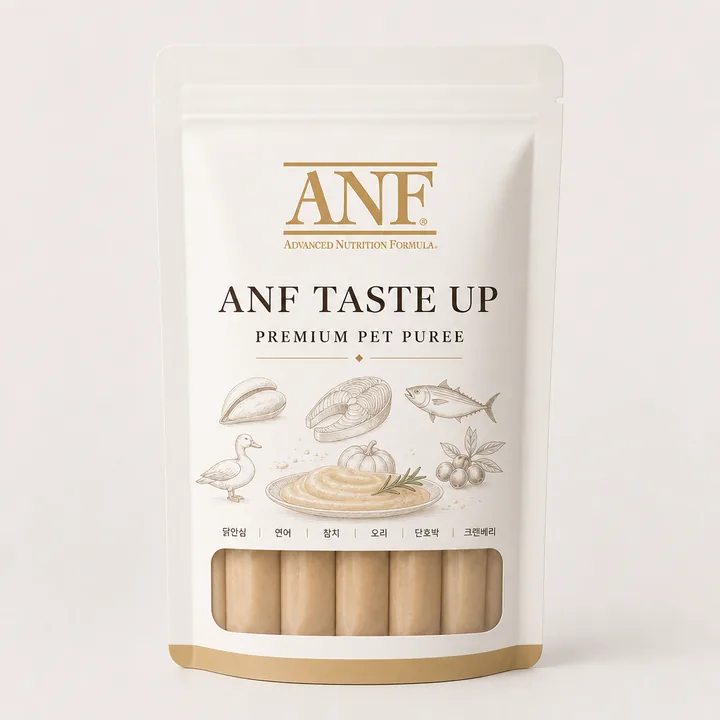 ANF Taste Up Packaging for Premium Pet Puree - AI-generated packaging design concept