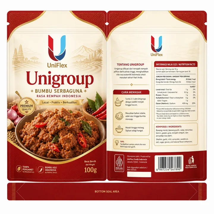 Unigroup Packaging for UniFlex - AI-generated packaging design concept